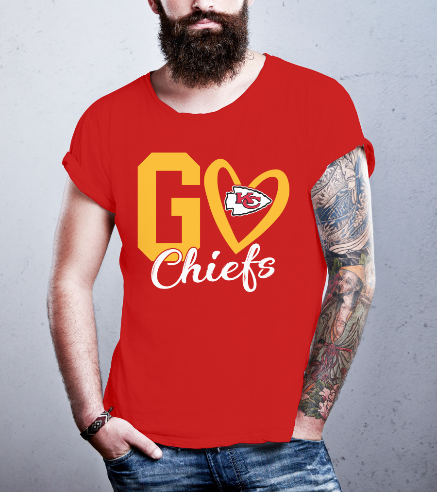 Go Chiefs KC Heart T-Shirt
