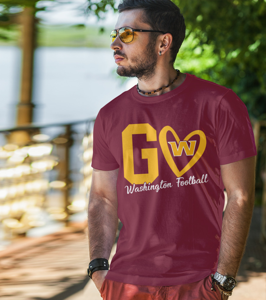 Go W Washington Football Team Heart T-Shirt