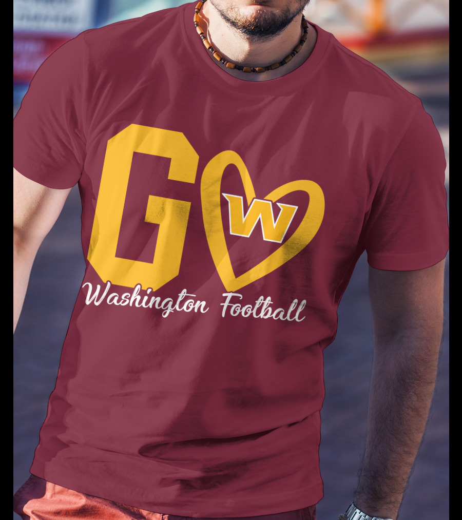 Go W Washington Football Team Heart T-Shirt