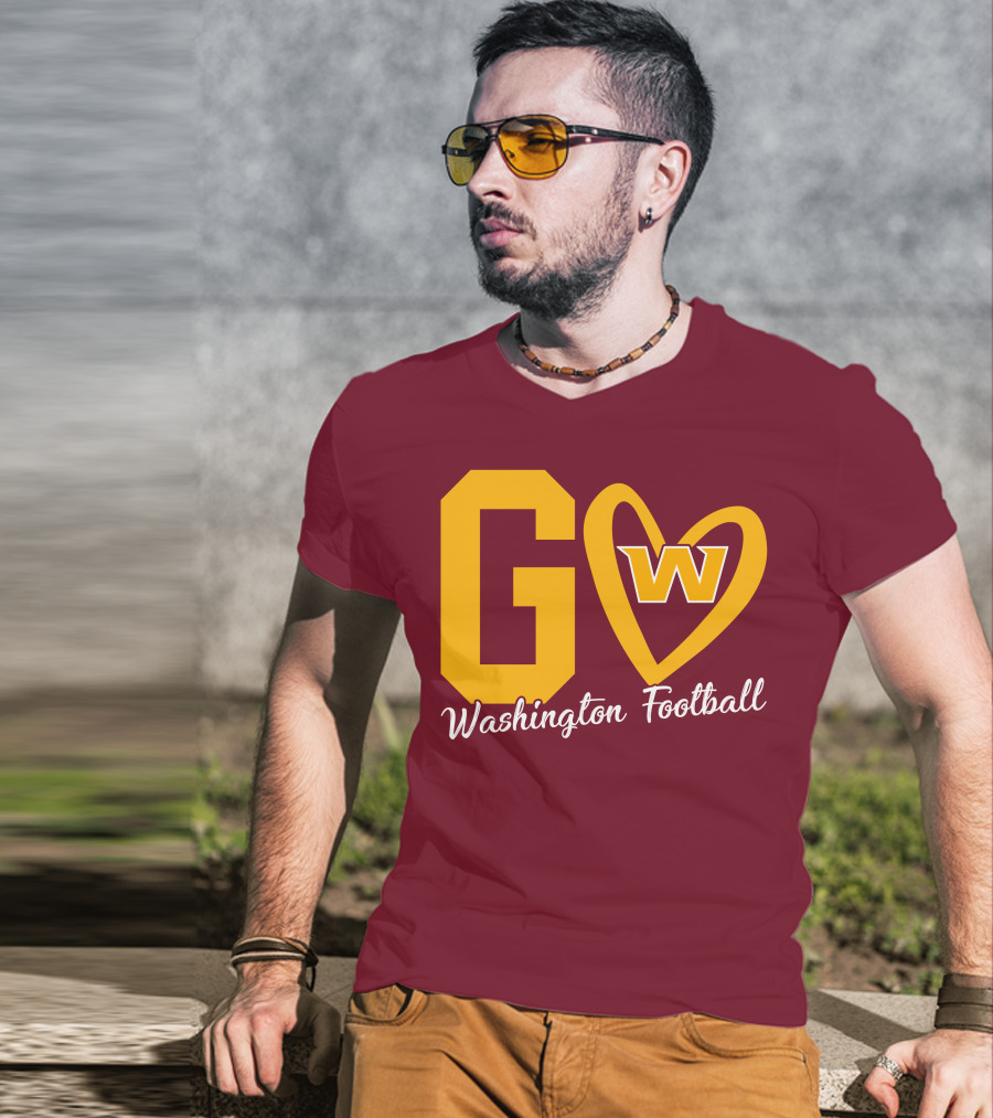Go W Washington Football Team Heart T-Shirt