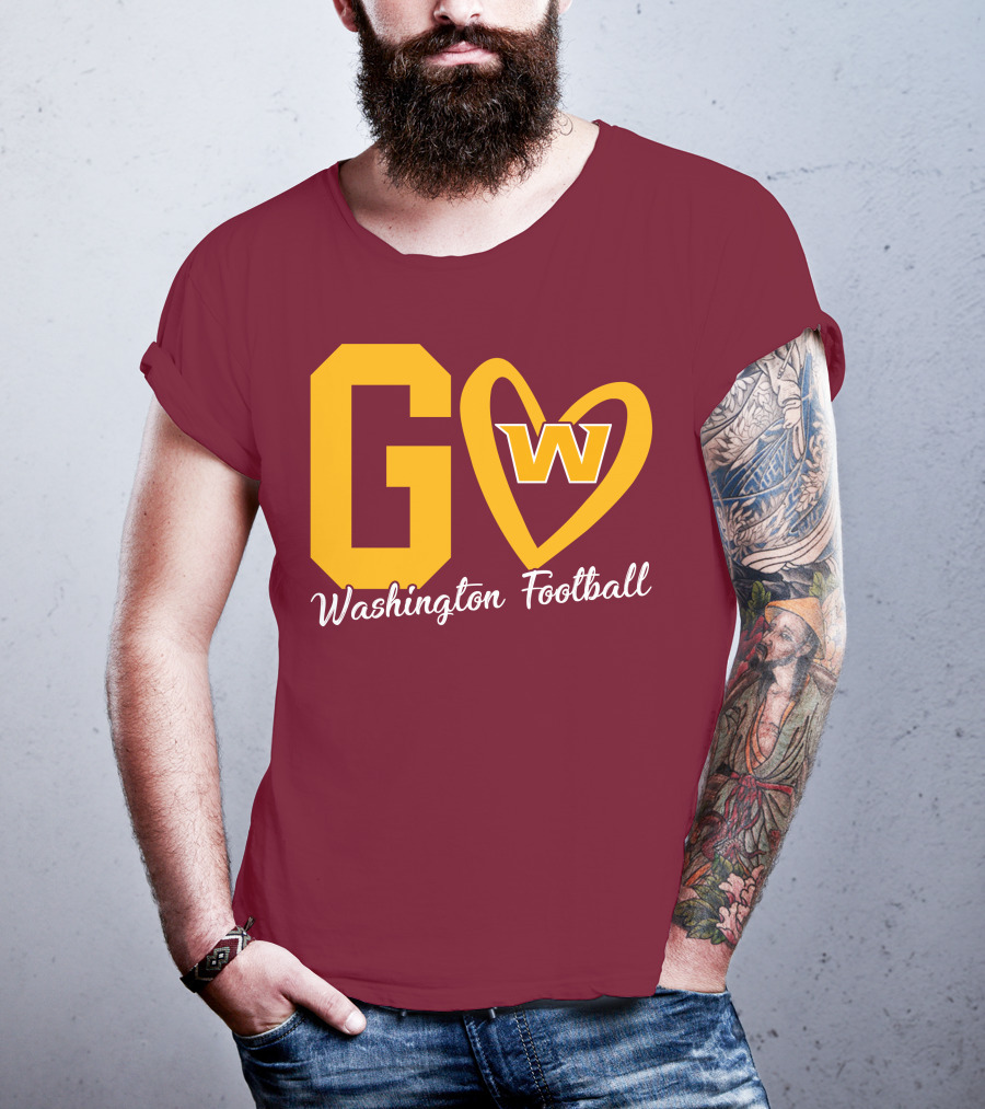 Go W Washington Football Team Heart T-Shirt