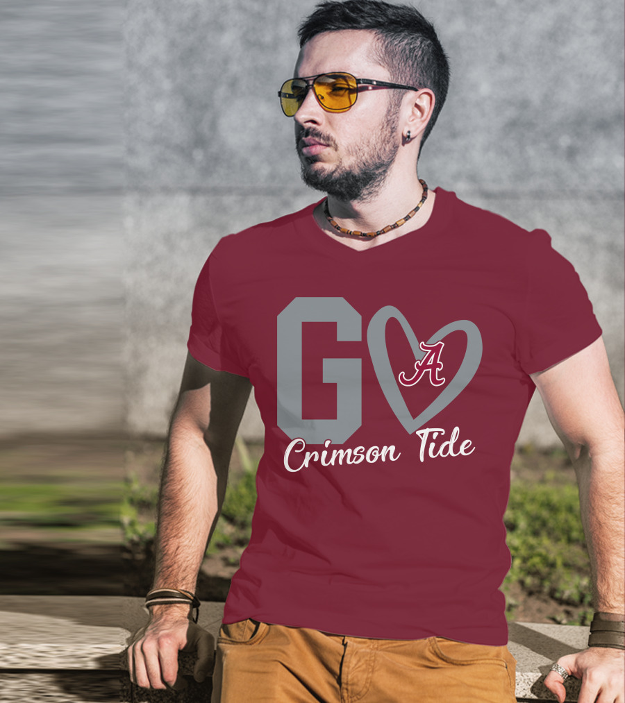 Go Crimson Tide A Heart Alabama T-Shirt