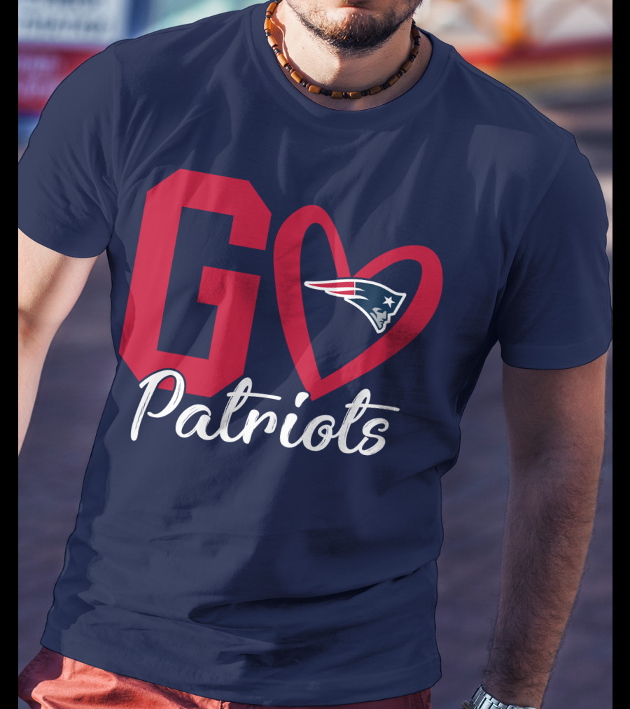 Go Patriots New England Patriots Logo Heart T-Shirt