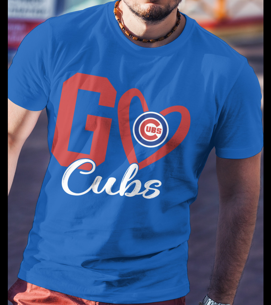 Go Cubs Love Heart With Chicago Cubs T-Shirt