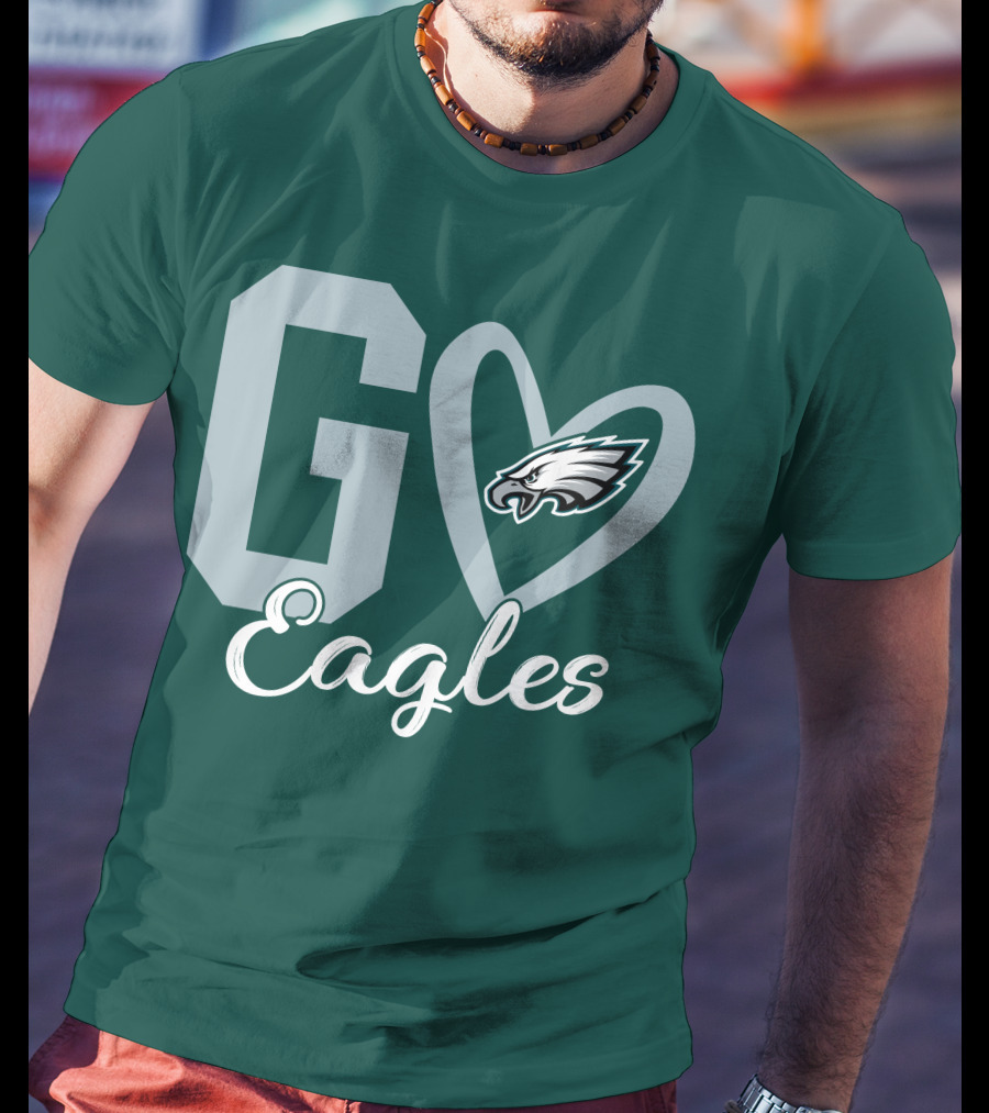 Go Eagles Philadelphia Eagles Logo Heart T-Shirt