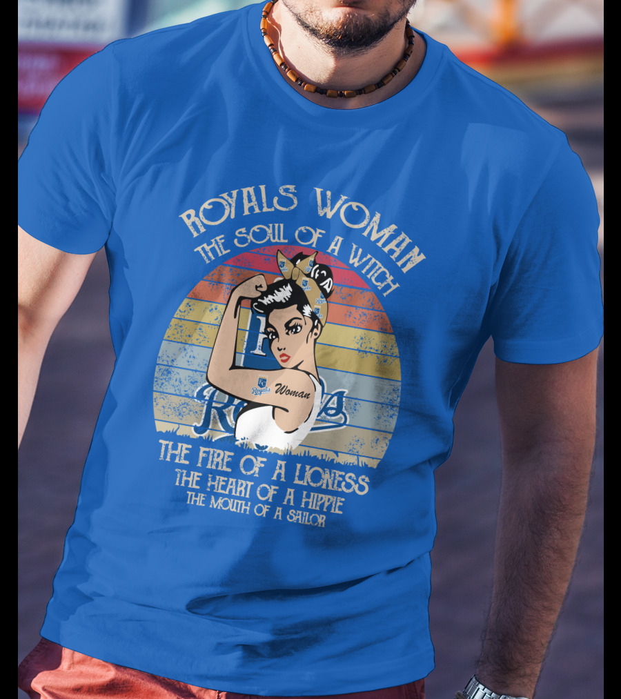 Royals Woman The Soul Of A Witch The Fire Of A Lioness The Heart Of A Hippie The Mouth Of A Sailor Retro Bandana Rockabilly Style T-Shirt