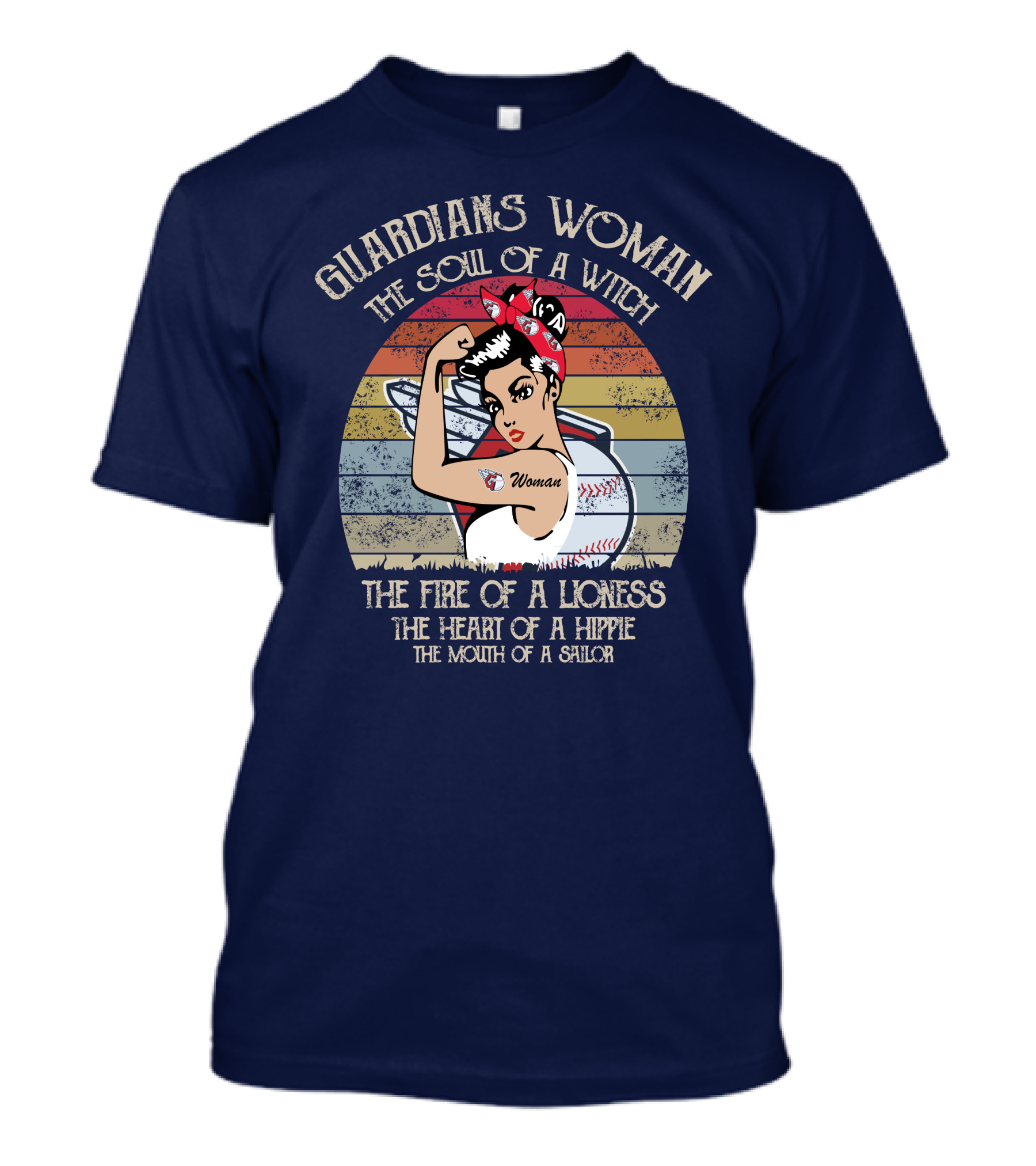 Guardians Woman The Soul Of A Witch The Fire Of A Lioness The Heart Of A Hippie The Mouth Of A Sailor T-Shirt