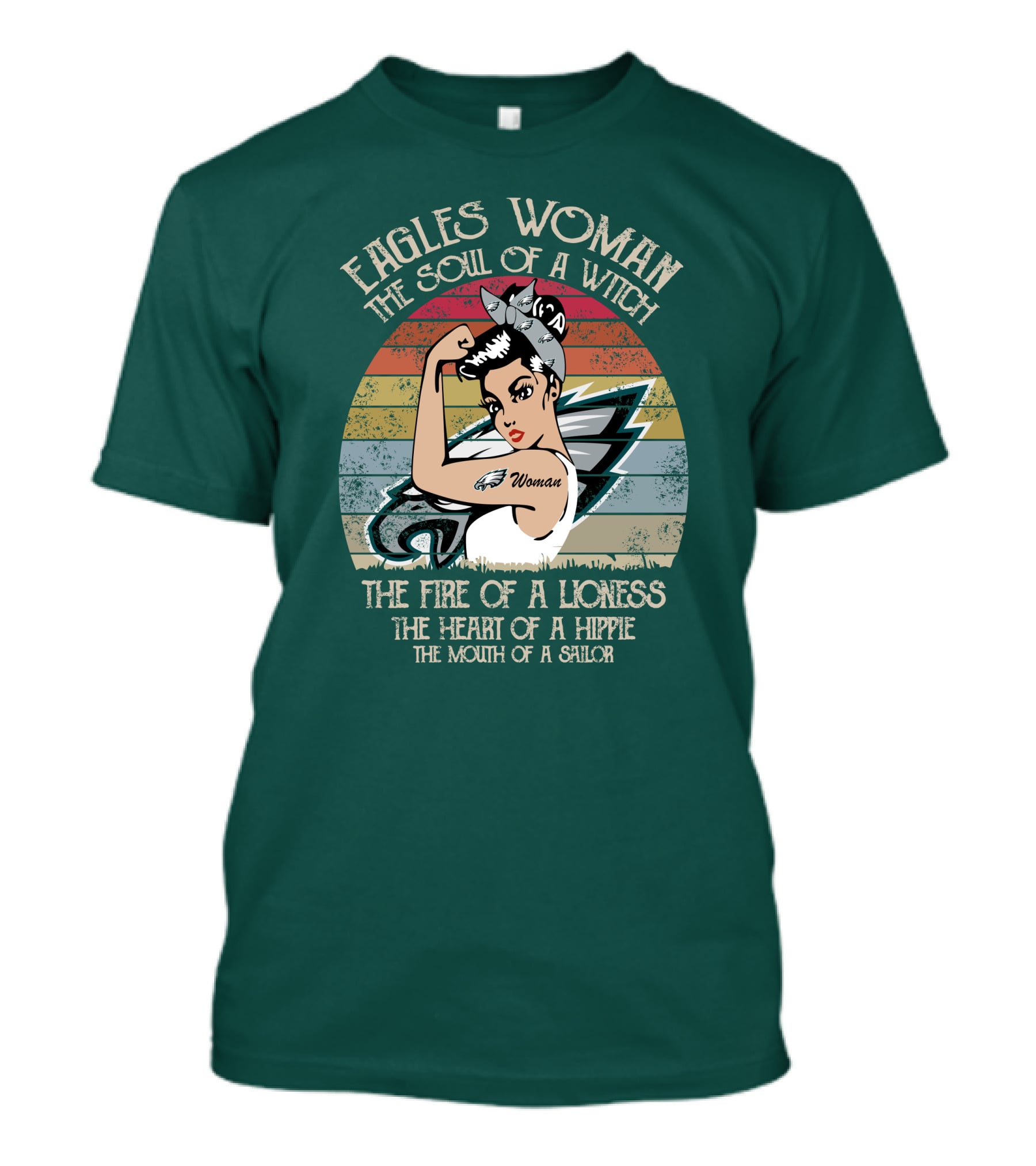 Eagles Woman The Soul Of A Witch The Fire Of A Lioness The Heart Of A Hippie The Mouth Of A Sailor T-Shirt