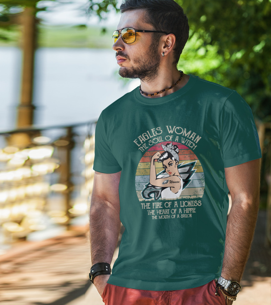 Eagles Woman The Soul Of A Witch The Fire Of A Lioness The Heart Of A Hippie The Mouth Of A Sailor T-Shirt