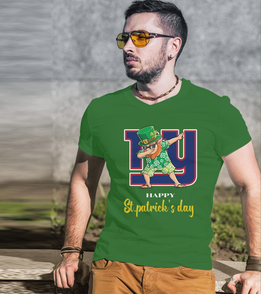 Happy St. Patrick's Day New York Giants Dabbing Leprechaun T-Shirt