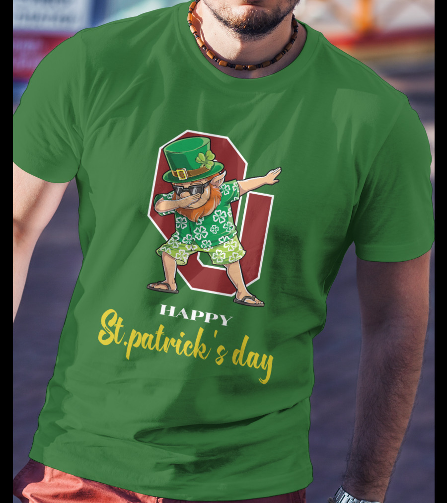 Happy St. Patrick's Day Oklahoma Sooners Dabbing Leprechaun T-Shirt
