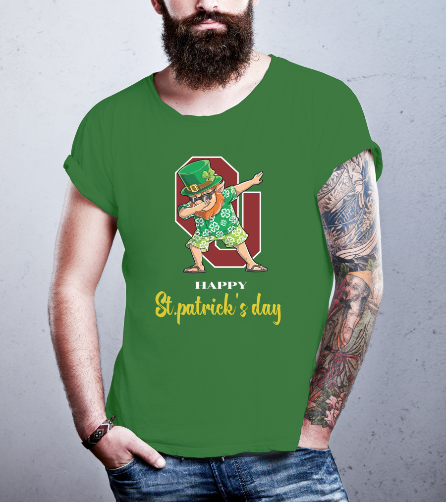 Happy St. Patrick's Day Oklahoma Sooners Dabbing Leprechaun T-Shirt