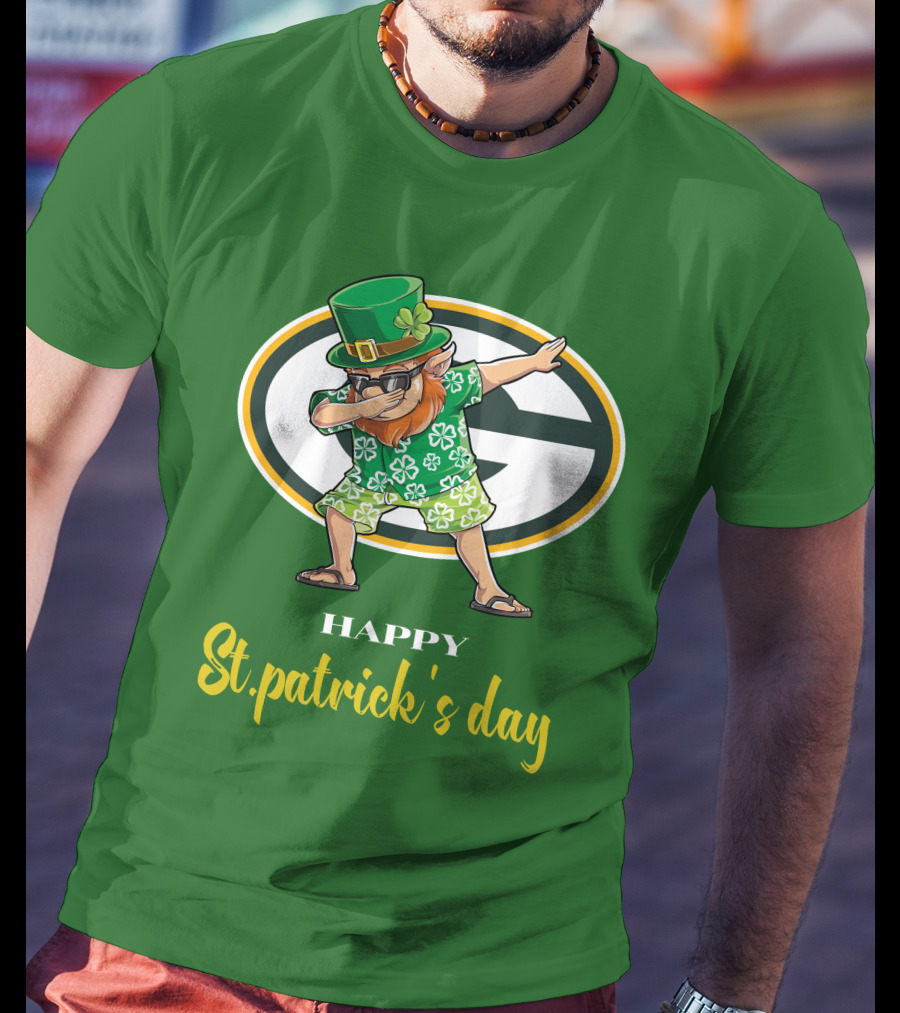 Green Bay Packers Happy St. Patrick's Day Dabbing Leprechaun T-Shirt