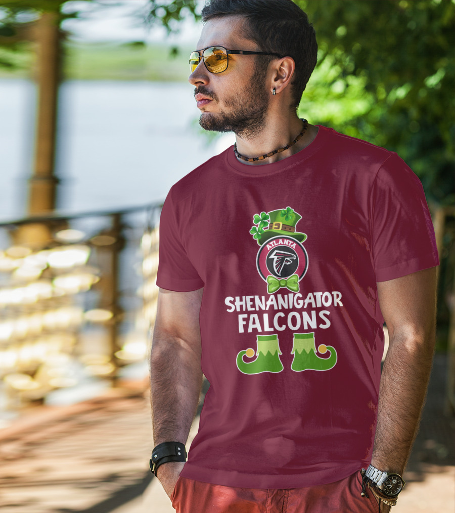 Shenanigator Leprechaun Atlanta Falcons St. Patrick's Day Fun T-Shirt