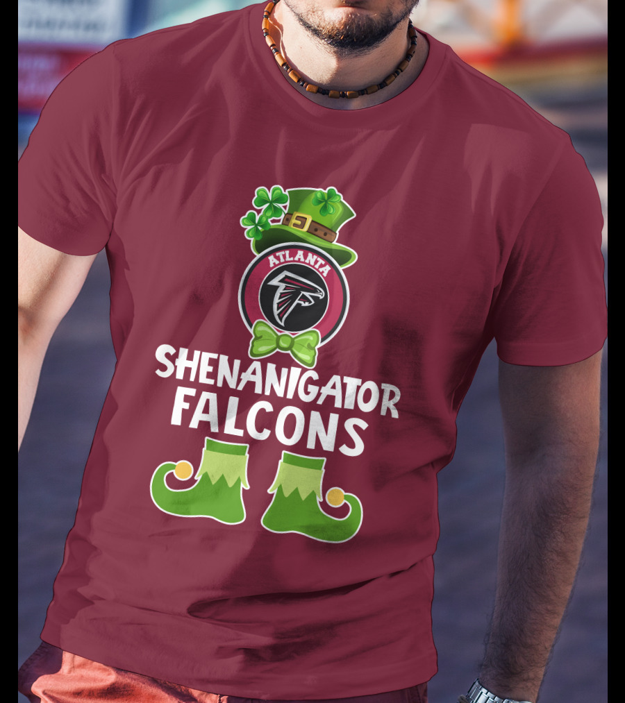 Shenanigator Leprechaun Atlanta Falcons St. Patrick's Day Fun T-Shirt