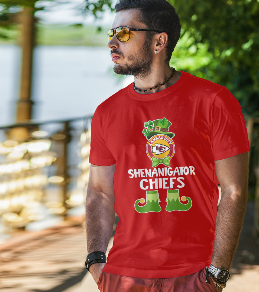 Kansas City Chiefs Shenanigator Leprechaun St. Patrick's Day Fun T-Shirt
