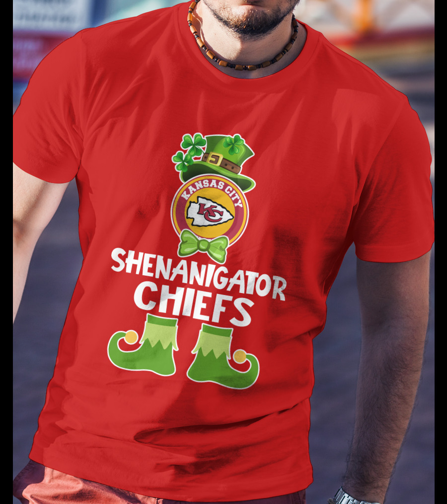 Kansas City Chiefs Shenanigator Leprechaun St. Patrick's Day Fun T-Shirt