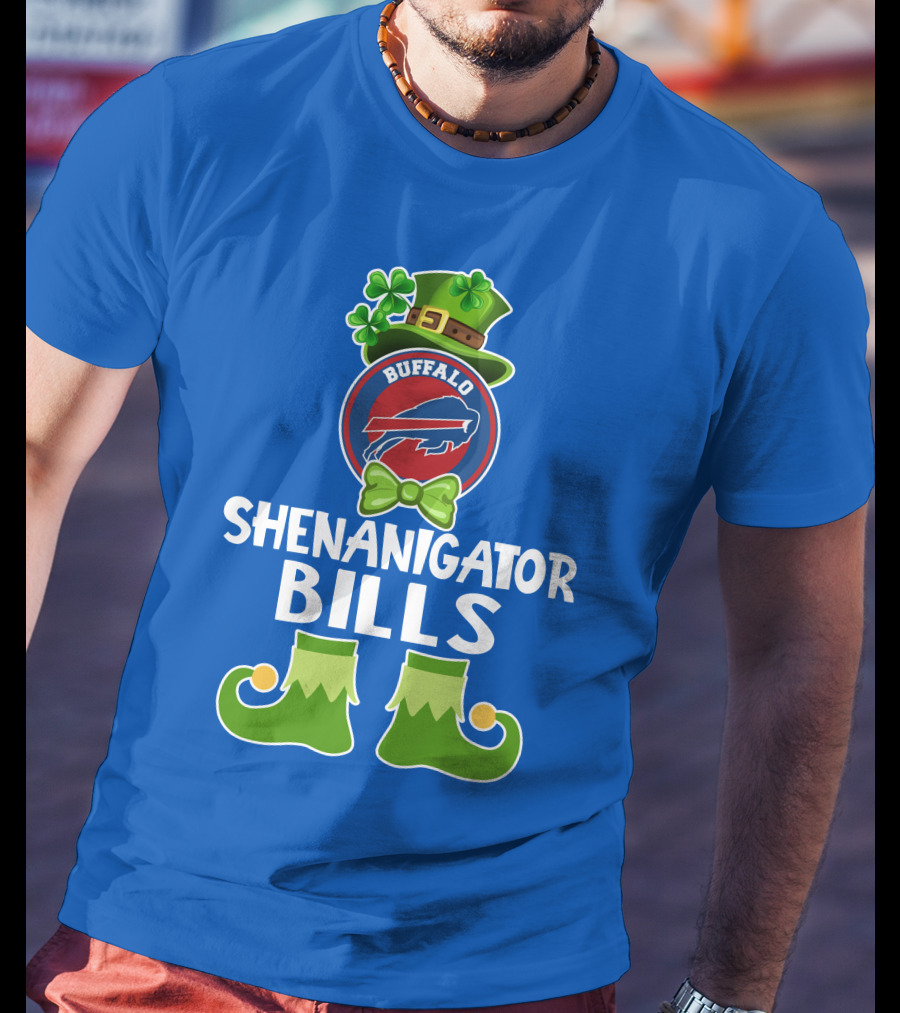 Shenanigator Buffalo Bills Funny Leprechaun St. Patrick's Day T-Shirt