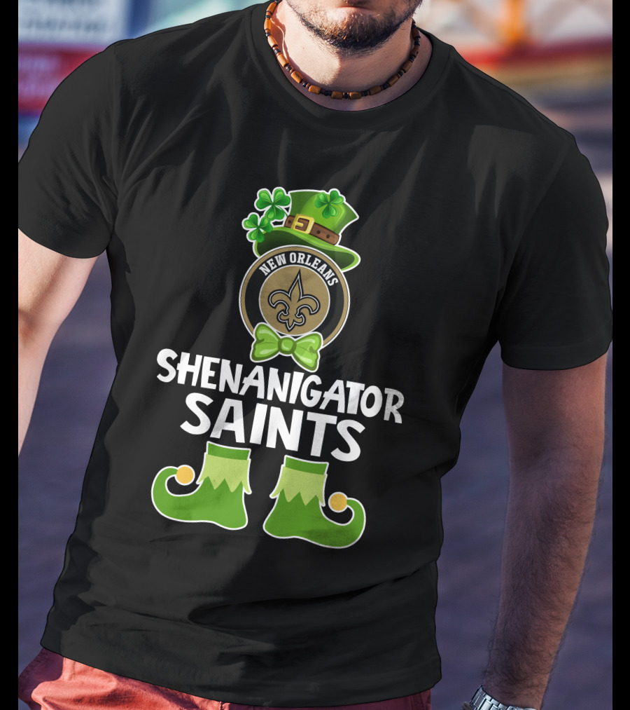 New Orleans Shenanigator Saints Funny Leprechaun St. Patrick's Day T-Shirt