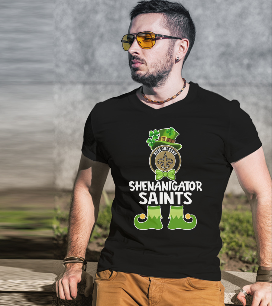 New Orleans Shenanigator Saints Funny Leprechaun St. Patrick's Day T-Shirt