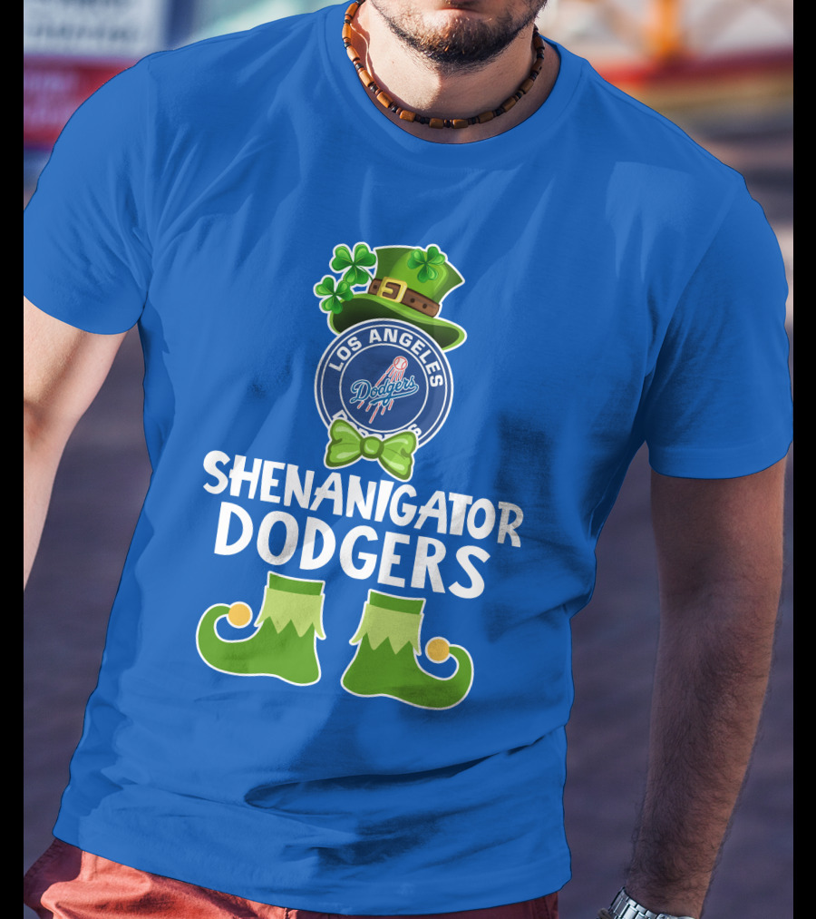 Los Angeles Dodgers Funny Leprechaun Shenanigator St. Patrick's Day T-Shirt