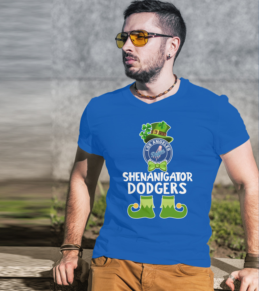 Los Angeles Dodgers Funny Leprechaun Shenanigator St. Patrick's Day T-Shirt