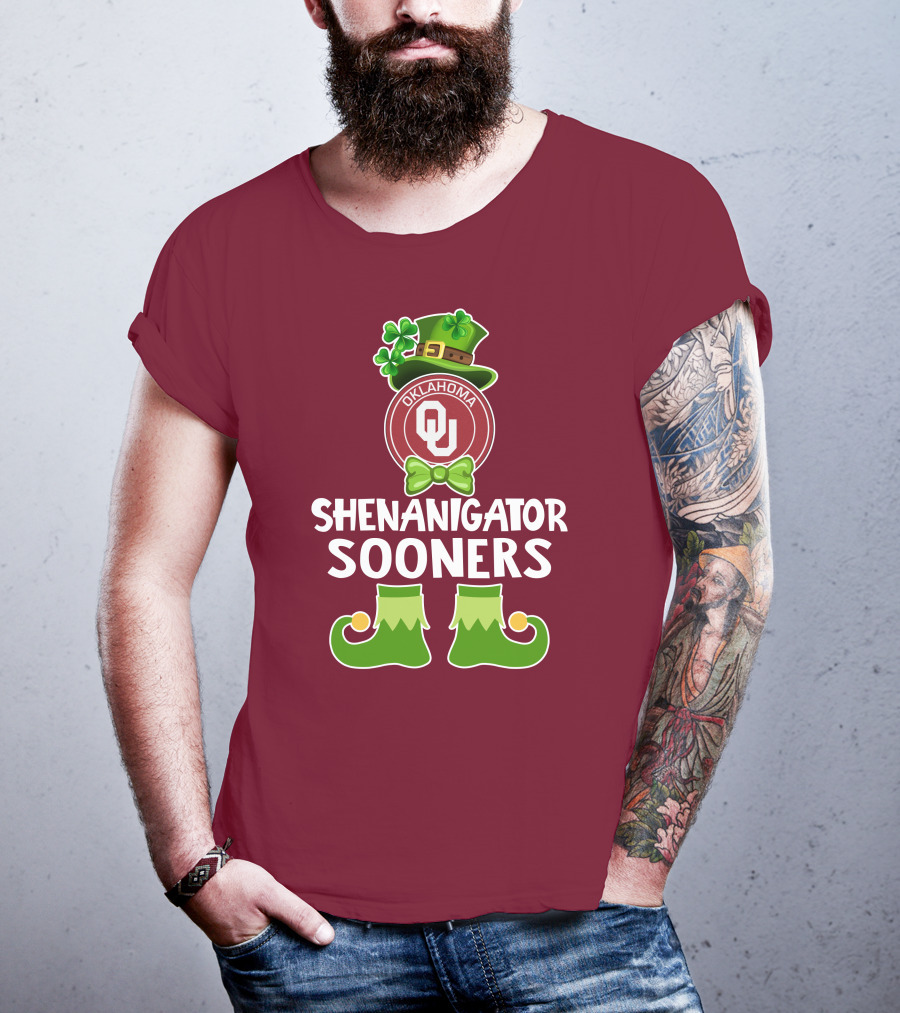 Shenanigator Oklahoma Sooners Funny Leprechaun St. Patrick's Day T-Shirt