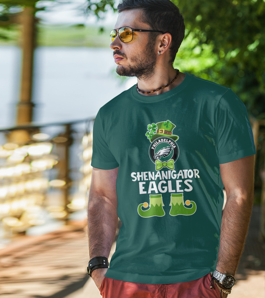 Philadelphia Eagles Shenanigator St. Patrick's Day Funny Leprechaun T-Shirt