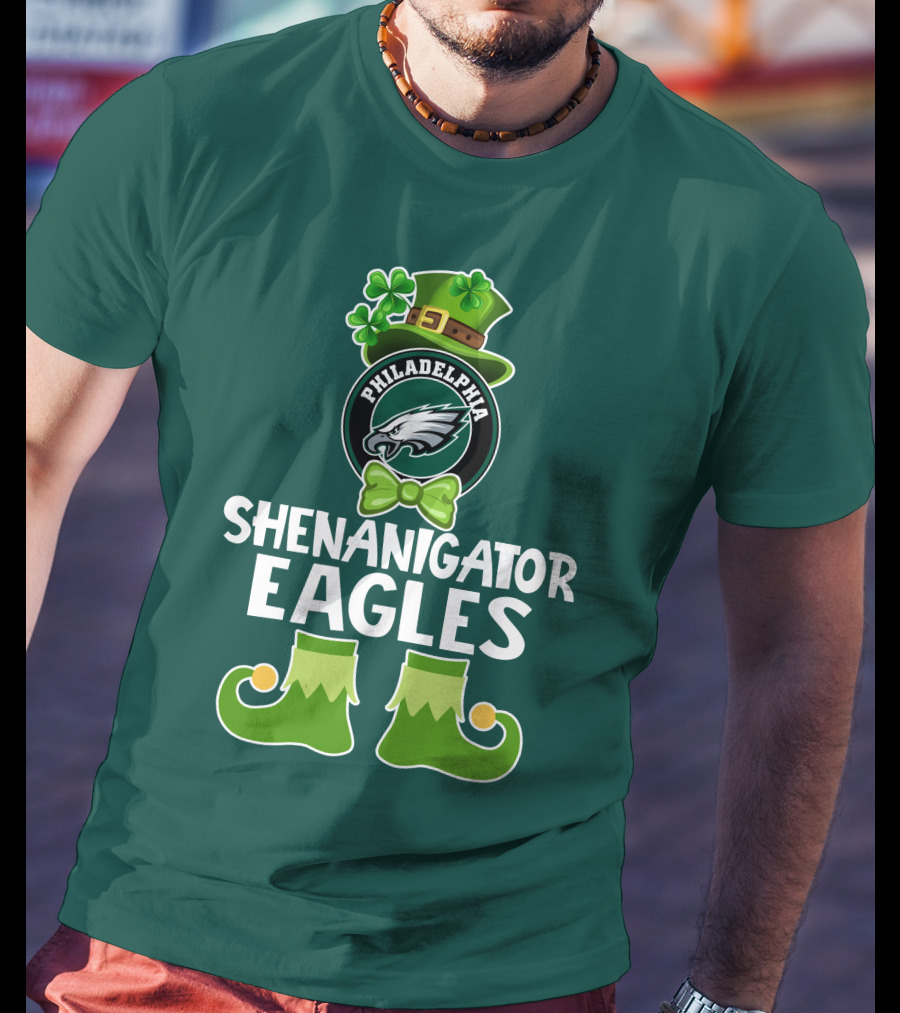 Philadelphia Eagles Shenanigator St. Patrick's Day Funny Leprechaun T-Shirt