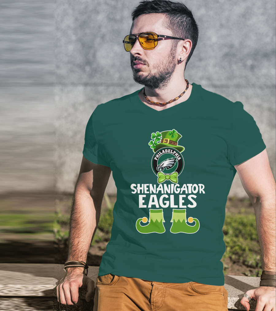Philadelphia Eagles Shenanigator St. Patrick's Day Funny Leprechaun T-Shirt
