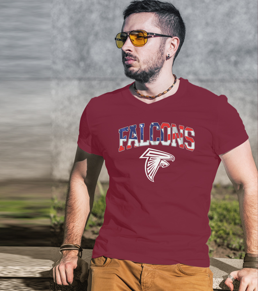 Falcons American Flag Patriots Football T-Shirt