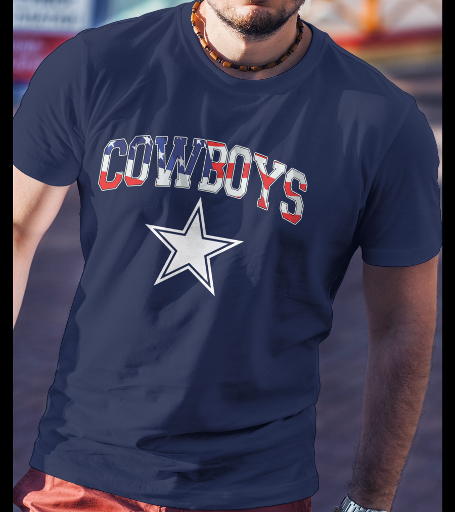 Dallas Cowboys COWBOYS American Flag Star T-Shirt