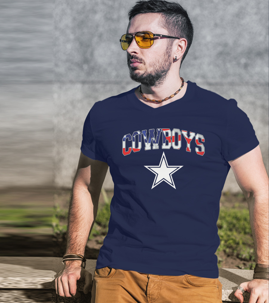 Dallas Cowboys COWBOYS American Flag Star T-Shirt