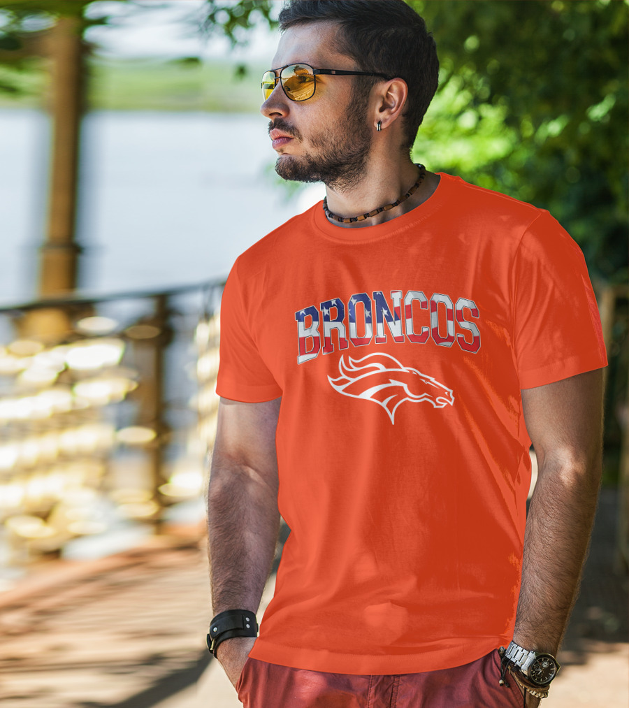 Denver Broncos American Flag T-Shirt