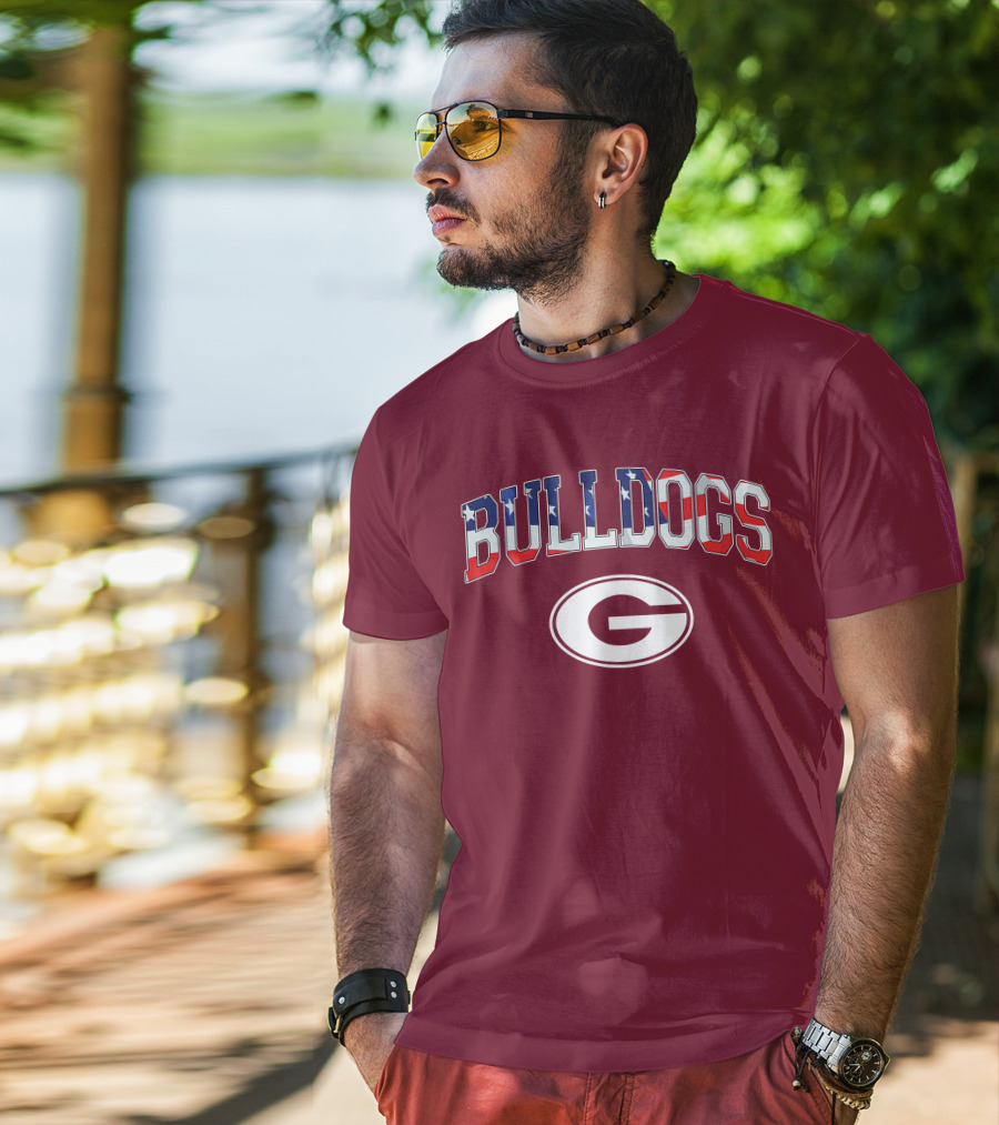 Georgia Bulldogs G Logo American Flag Bulldogs T-Shirt