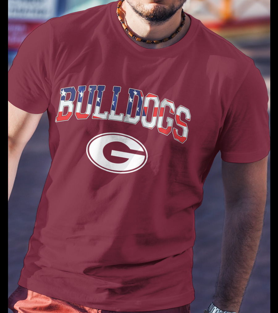 Georgia Bulldogs G Logo American Flag Bulldogs T-Shirt