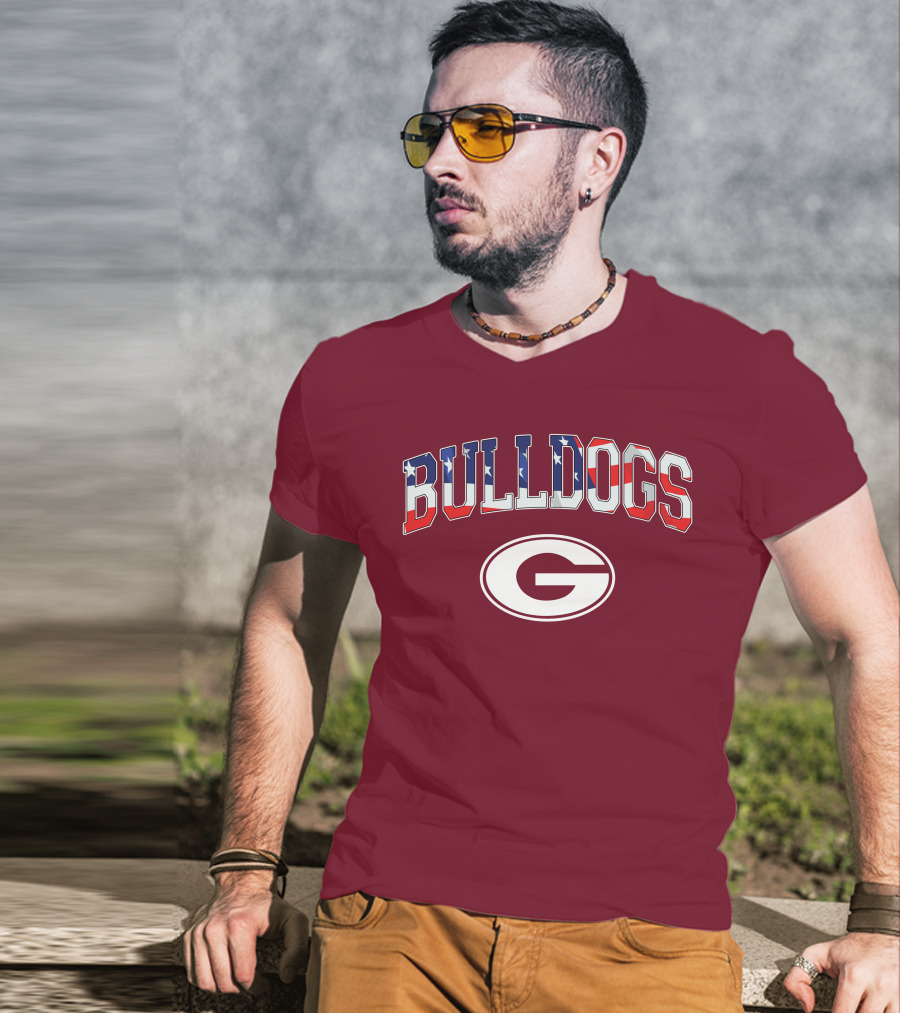 Georgia Bulldogs G Logo American Flag Bulldogs T-Shirt