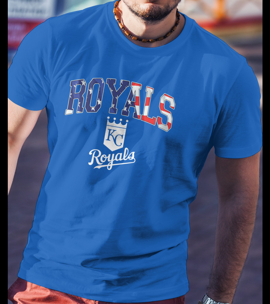 Kansas City Royals KC American Flag Logo Royals T-Shirt