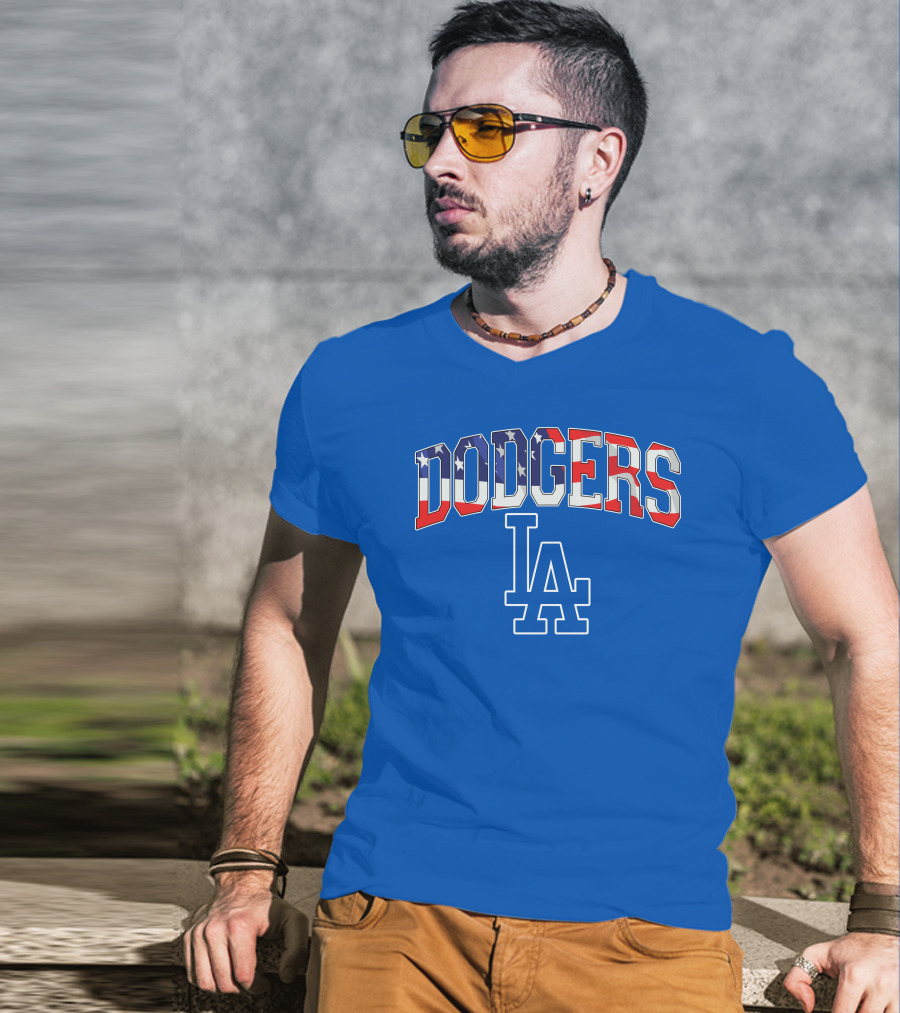 Dodgers American Flag LA T-Shirt