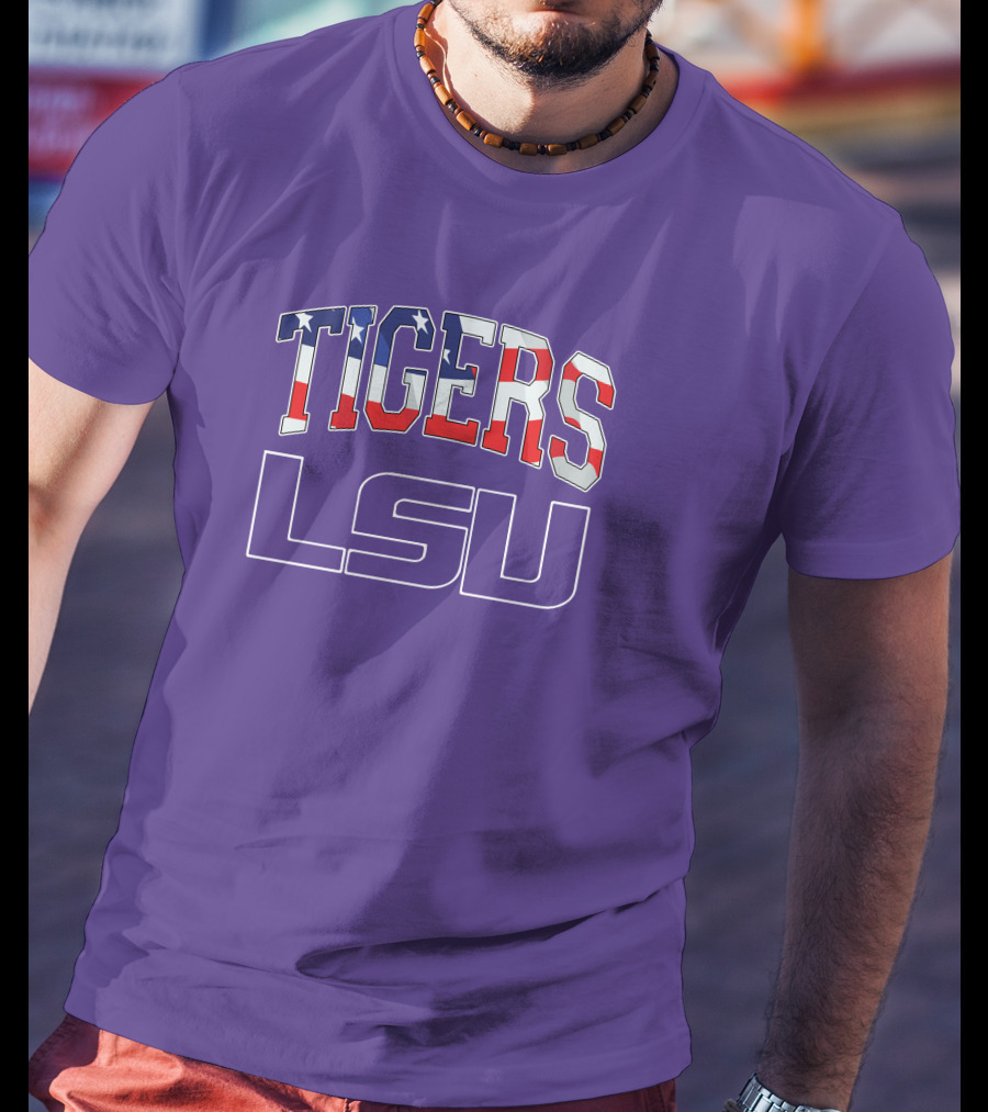 LSU Tigers American Flag T-Shirt