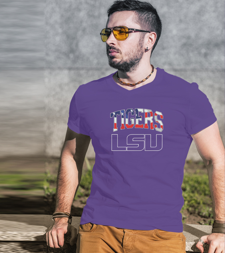 LSU Tigers American Flag T-Shirt