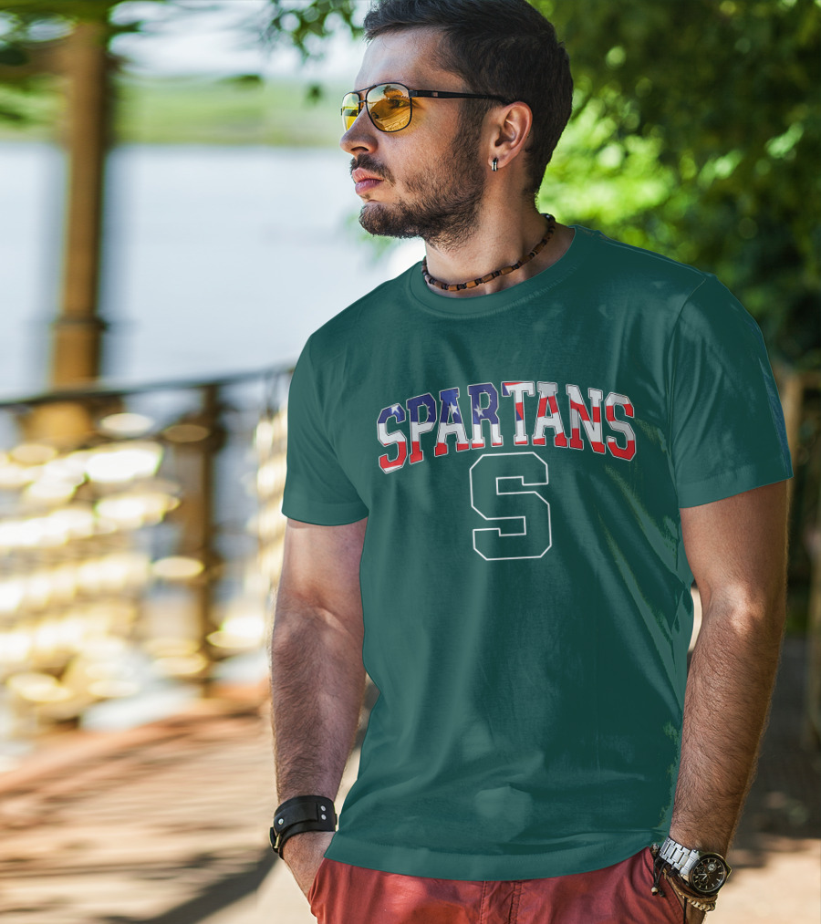 SPARTANS American Flag S T-Shirt