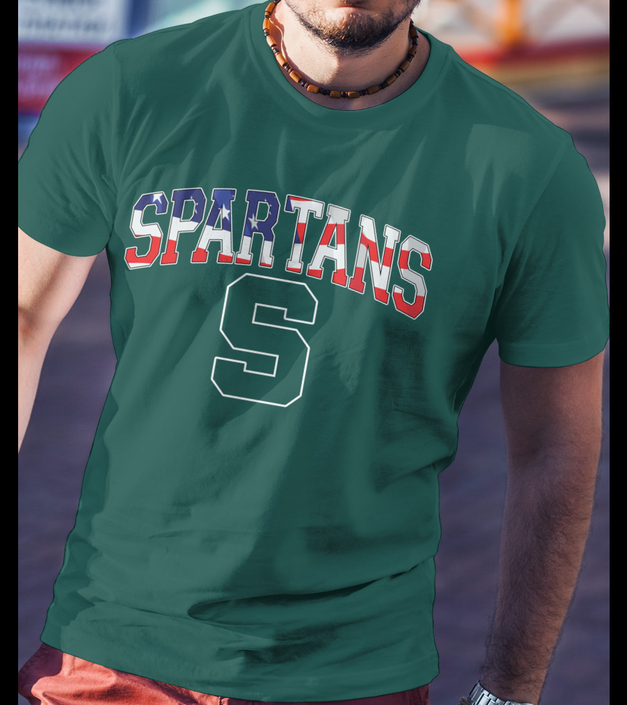 SPARTANS American Flag S T-Shirt