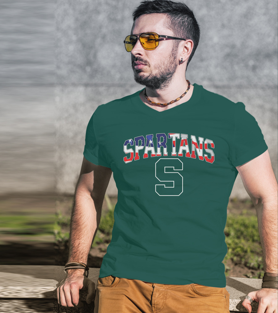 SPARTANS American Flag S T-Shirt