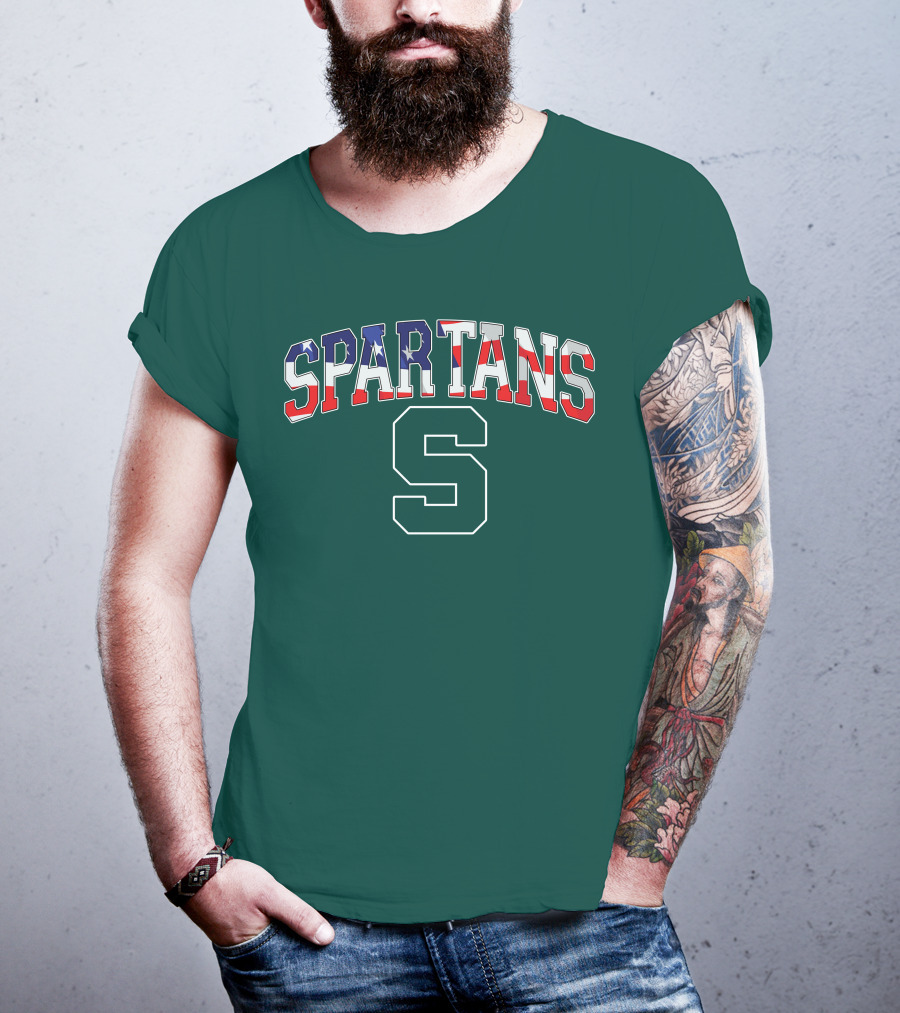 SPARTANS American Flag S T-Shirt
