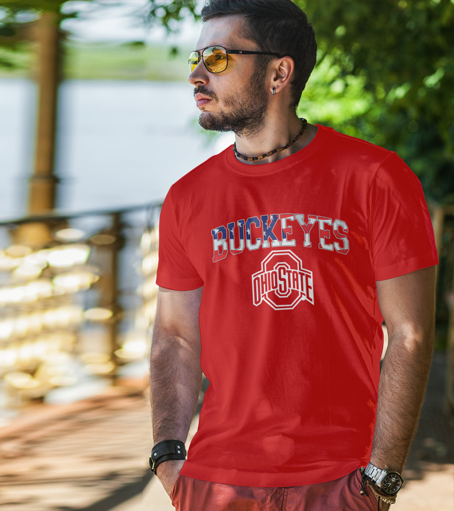 Ohio State Buckeyes American Flag Buckeyes Ohio State T-Shirt
