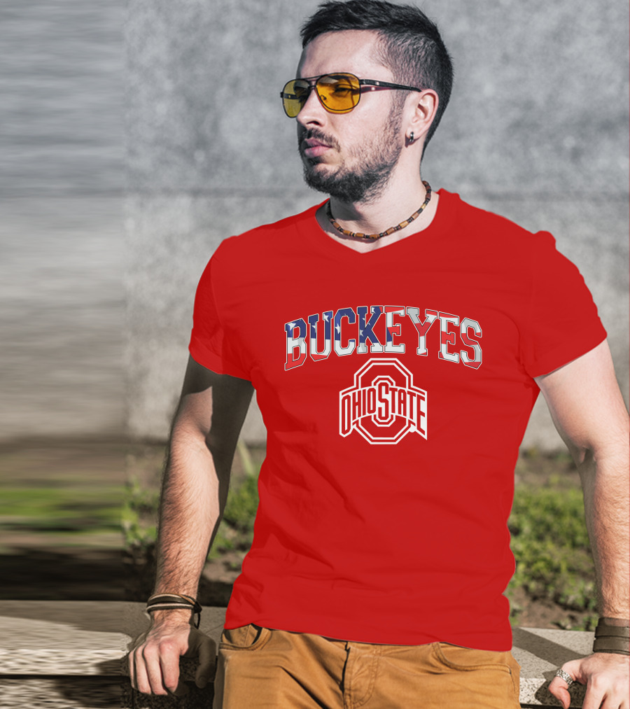 Ohio State Buckeyes American Flag Buckeyes Ohio State T-Shirt