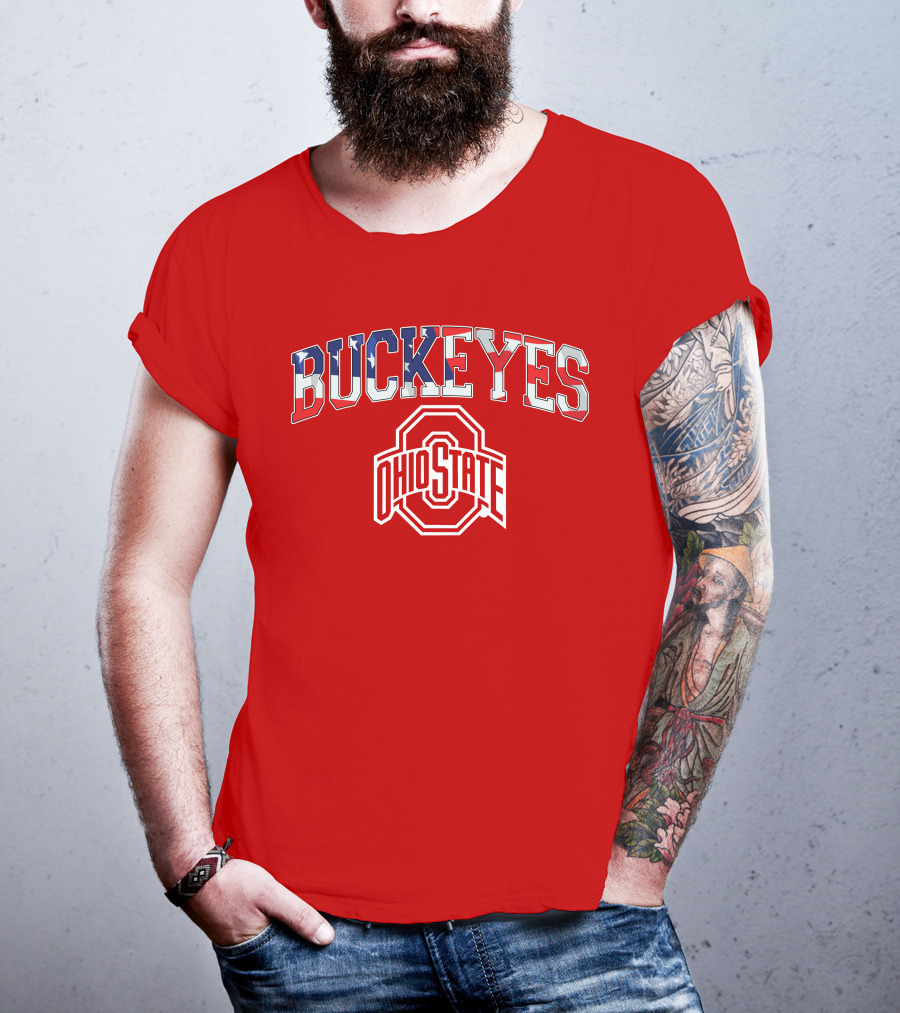 Ohio State Buckeyes American Flag Buckeyes Ohio State T-Shirt