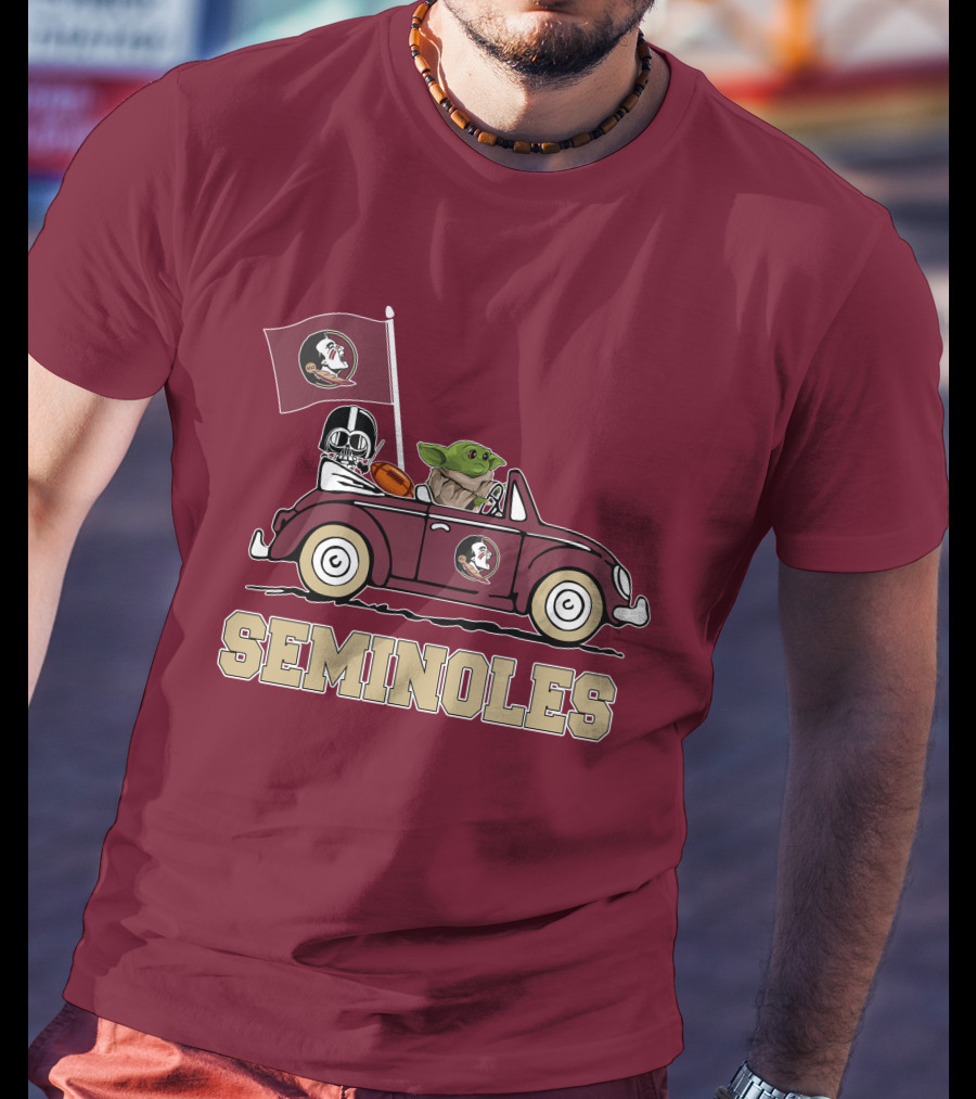 Seminoles Darth Vader Baby Yoda Driving Florida State Star Wars T-Shirt