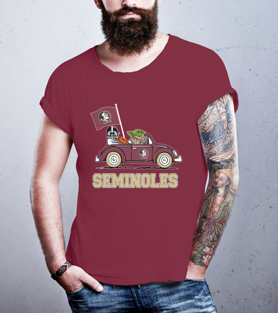 Seminoles Darth Vader Baby Yoda Driving Florida State Star Wars T-Shirt